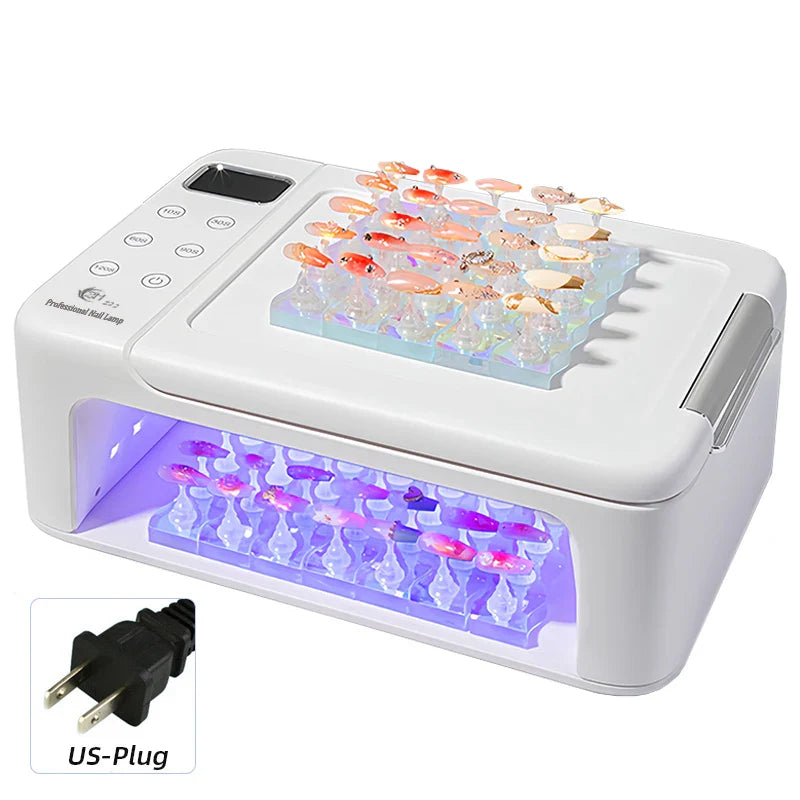 300W High-Power Nail Dryer Lamp with Hand Pillow – 63 LED UV Lamp for Press-On Nails & Gel Curing Machine