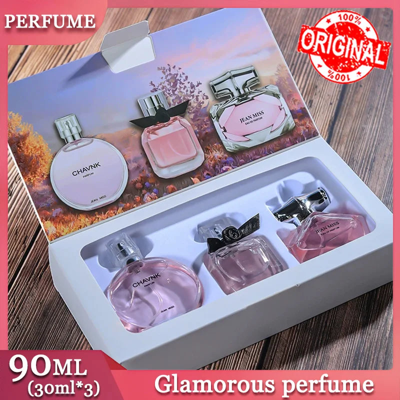 90ml (3x30ml) Women’s Eau De Parfum Gift Set — Fresh Floral Fruity Chypre Scent, Long-Lasting Perfume Spray