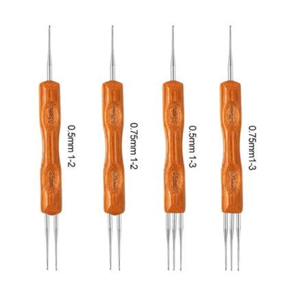1Pcs/Lot Dreadlock Needle - 1-2 Hook and 1-3 Hooks Style - 0.5mm and 0.75mm - Natural Bamboo Hair Weaving Tool for Braids and Dreadlocks