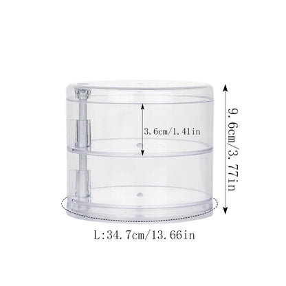 Rotating Jewelry & Makeup Storage Box – Round Plastic Organizer for Bracelets, Earrings with Cover Display Rack