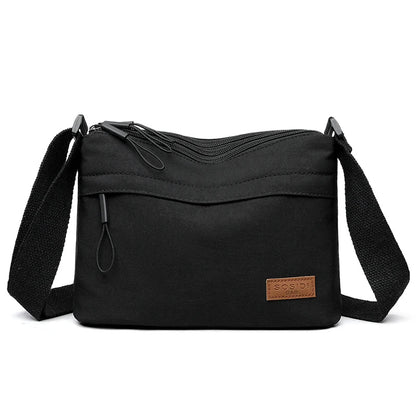 Women's Large Capacity Nylon Crossbody Bag - Spacious 3-Pocket Shoulder Purse for Shopping & Daily Use