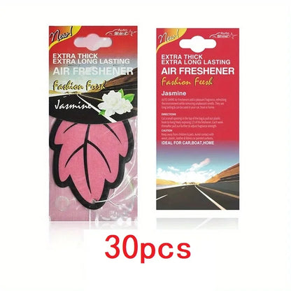 3-60PCS Car Air Fresheners — Natural Scented Tea Paper, Vanilla Fragrance, Leaf-Shaped Auto Interior Accessories