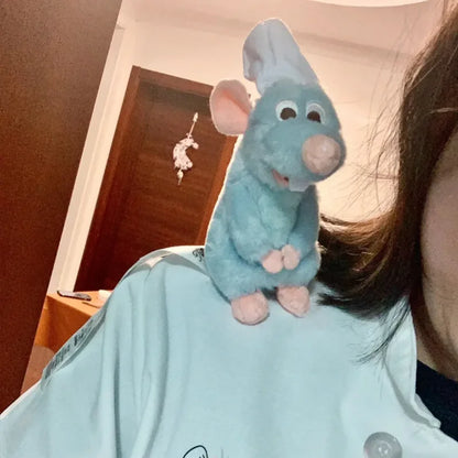 Anime Ratatouille Chef Remy Magnetic Plush Toy - Cute Room Decor, Shoulder Doll, Headband Accessory & Birthday Gift