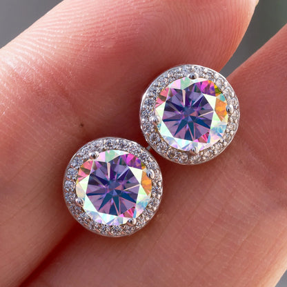 925 Sterling Silver Moissanite Earrings – 1 Carat Round Studs, Engagement, Wedding & Daily Wear Luxurious Gift for Women