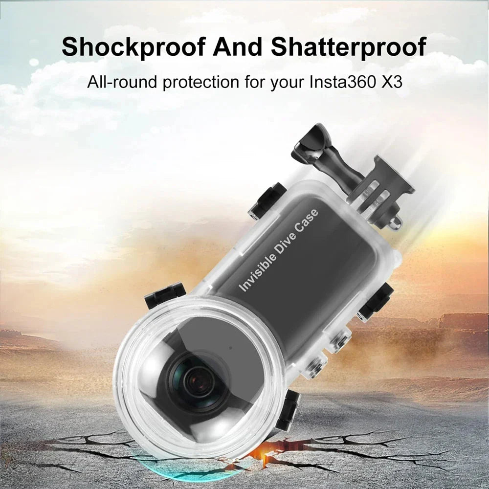 Invisible Dive Case for Insta360 X3 – Waterproof 50M Diving Protector Shell for Insta360 X3 Accessories (2023)