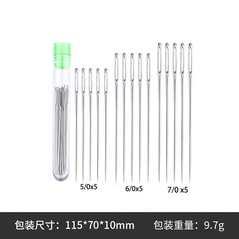 Large Eye Sewing Needles Set – Stainless Steel Hand Stitching & Leather Craft Needles for Knitting, Embroidery & DIY Sewing Tools