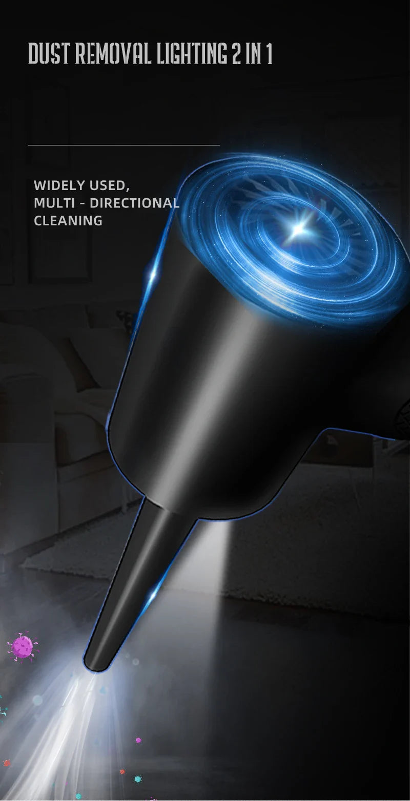 Portable Air Duster for Computer Cleaning – 51000RPM Cordless Compressed Air Blower with LED Light for PC & Keyboard Cleaning