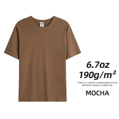 Men's & Women's 190gsm Combed Cotton T-Shirt - Solid Color Custom Team & Casual Summer Tee