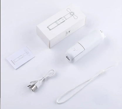 Portable Mini Handheld USB Fan – Rechargeable Folding Pocket Fan with Battery, Cooling Hand Fan and Power Bank Function