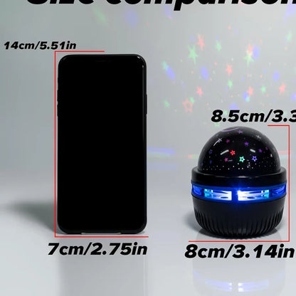 LED Starry Sky Night Light Projector Lamp – USB Magic Ball Moon & Star Atmosphere Light for Bedroom, Home Décor & Christmas Party Decorations