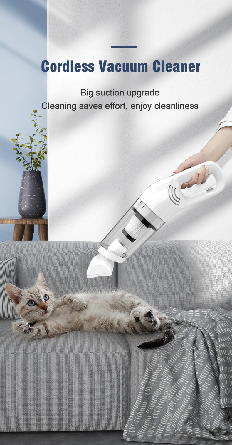 Handheld Rechargeable Vacuum Cleaner – Portable Wireless Dual-Purpose Car & Home Dust Catcher 10000PA