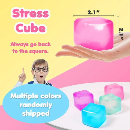 High-Density Gel Ice Cube Stress Ball – Square Squishy Sensory Toy for Anxiety Relief & Decompression Squeeze Toy