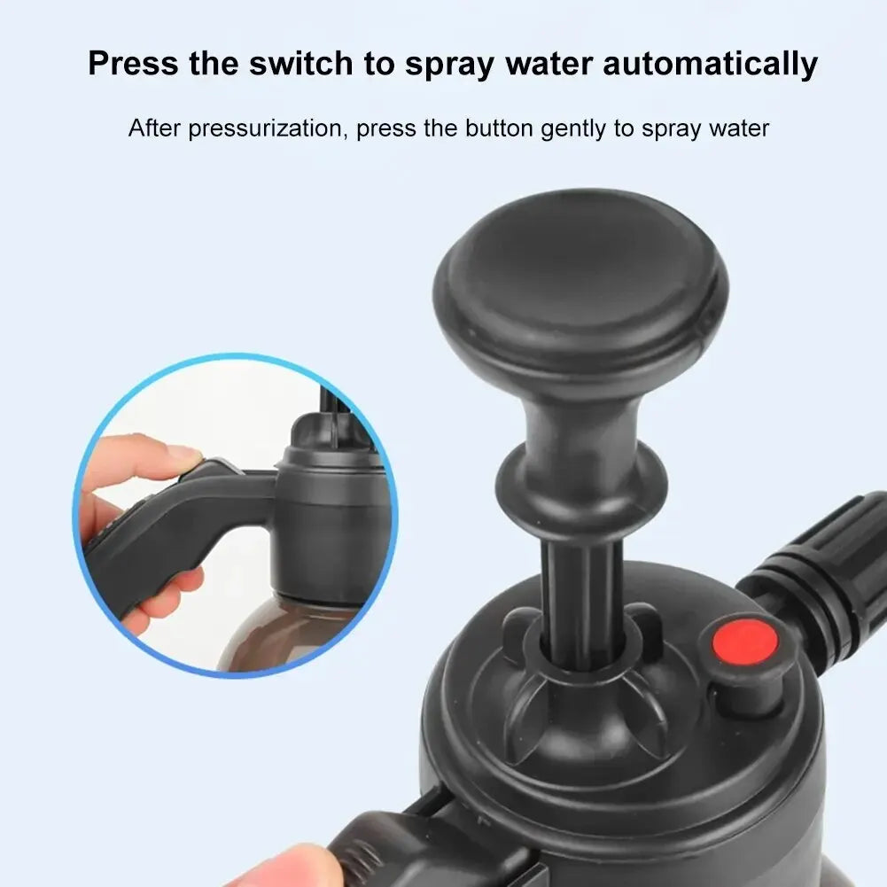 2L Handheld Foam Sprayer – Car Wash Air Pressure Watering Can, Plastic Disinfection & Cleaning Tool