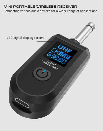 UHF Wireless Microphone Adapter – XLR Transmitter & Receiver for Dynamic Mics, Guitar, Audio Mixer & PA System