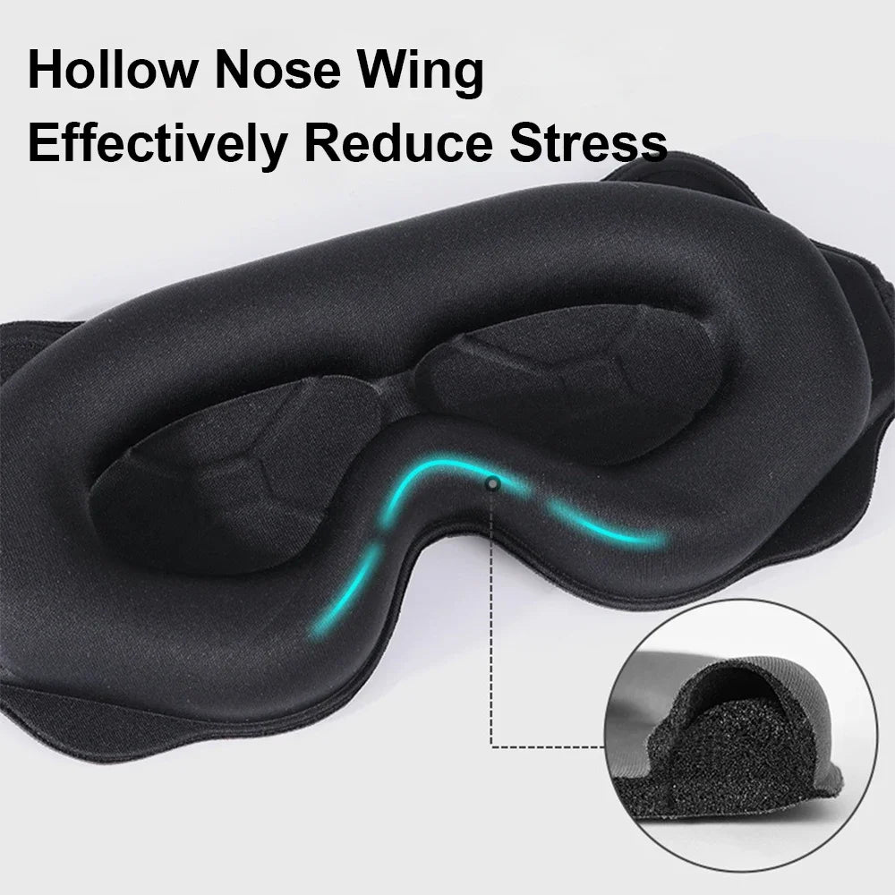 3D Padded Sleep Mask for Eyes — Soft Light-Blocking Eyepatch, Sleeping Aid & Eye Shade Blindfold