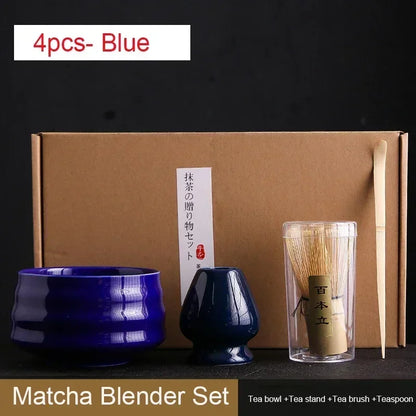 4/6Pcs Bamboo Matcha Tea Whisk Set – Scoop, Brush, Strainer & Bowl for Japanese Tea Ceremony