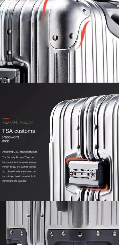 Aluminum Magnesium Alloy Rolling Suitcase – Designer Carry-On & Cabin Luggage, 20/28/30 Inch Trolley Case
