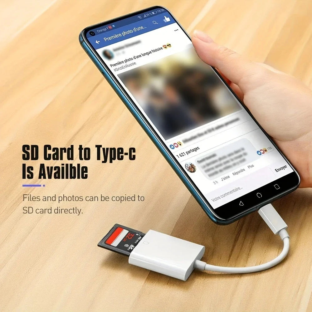 USB Type-C Card Reader to SD – Memory Converter for Huawei, Xiaomi, MacBook Pro/Air, Laptop & Phone