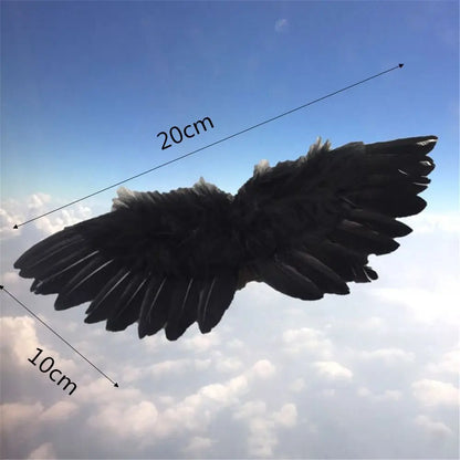 Mini Feather Angel Wings – White & Black Craft Prop for Kids, Newborns, Pets, Dolls, Party & Holiday Decorations