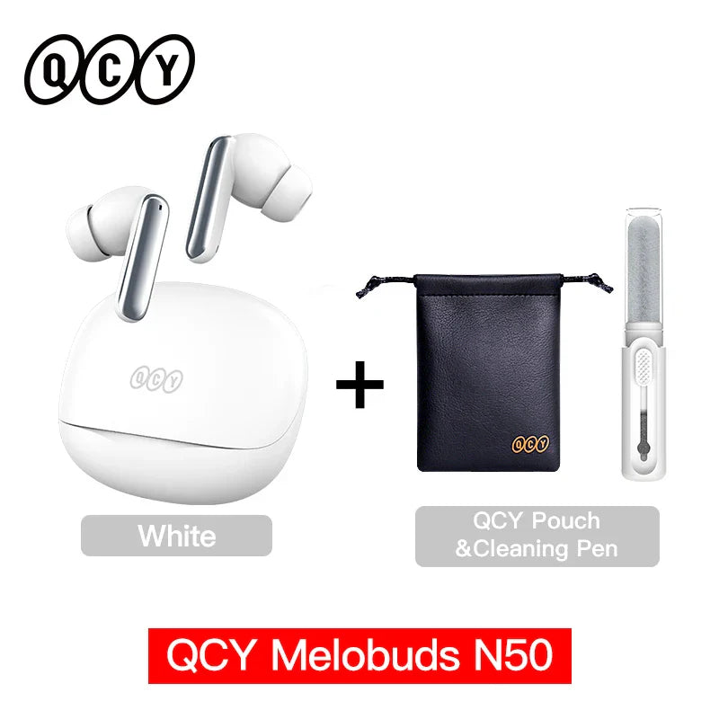 QCY Melobuds N50 Wireless Earphones – Bluetooth 5.4, ANC, 6-Mic Clear Call, Multipoint Connection Earbuds