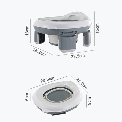 3-in-1 Foldable Travel Potty Seat - Portable Silicone Baby Toilet Trainer with Disposable Bags for Kids
