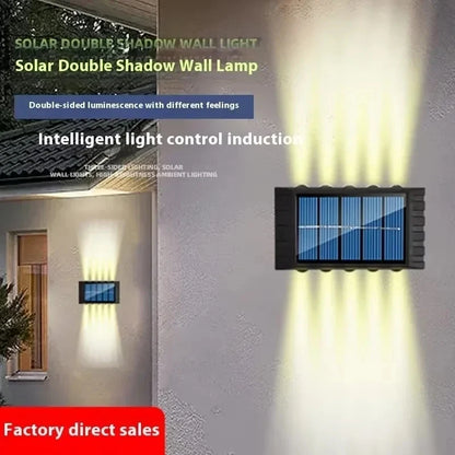 4/6/8/10 LED Solar Wall Lamp - Waterproof Up & Down Outdoor Light for Garden, Yard, Fence & Landscape Decor