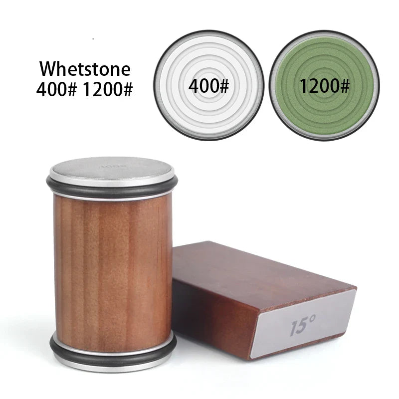 Rolling Diamond Knife Sharpener with Magnetic Holder – 15° & 20° Angle Roller Kitchen Sharpening Stone Kit