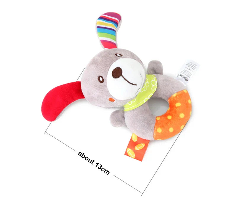 Baby Plush Rattle Crib Mobile – Cartoon Animal Bed Bell Toys for 0-12 Months, Infant Toddler Early Educational Newborn Gift