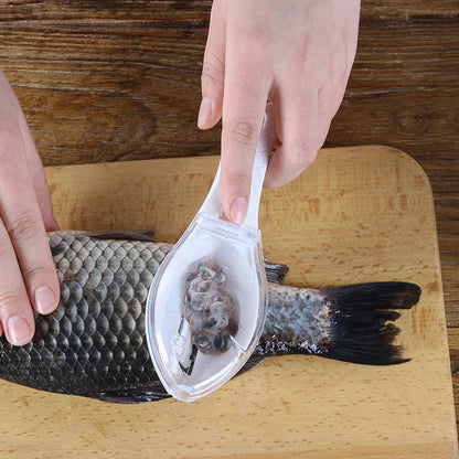 Fish Scales Grater Scraper – Fish Cleaning Tool with Cover for Kitchen Cooking and Fishing