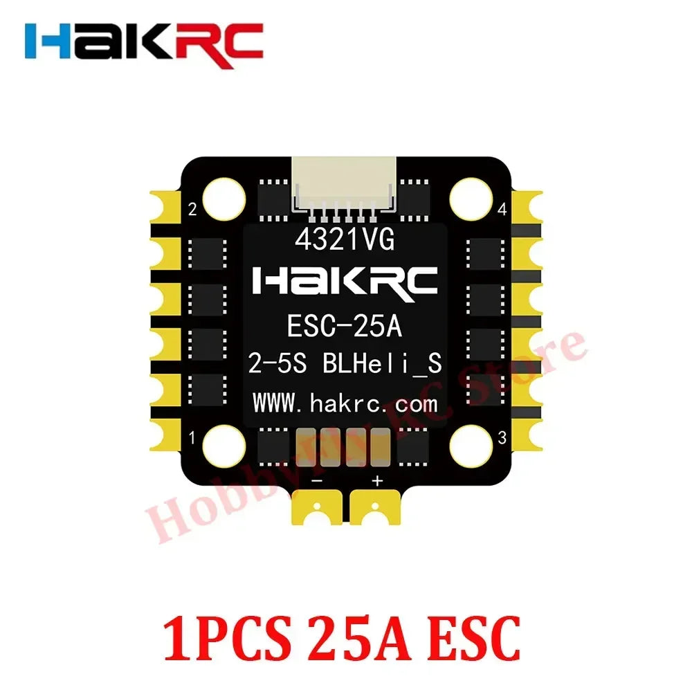 HAKRC 4-in-1 Blheli_S ESC — 15A/25A Dshot600 2-4S, 20x20mm for RC FPV Racing Drone