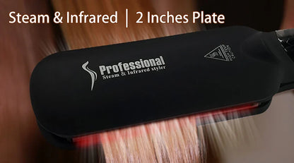 Professional Steam Hair Straightener – Ceramic Vapor Flat Iron, 450℉ Heat & Argan Oil Treatment Hair Care Tool