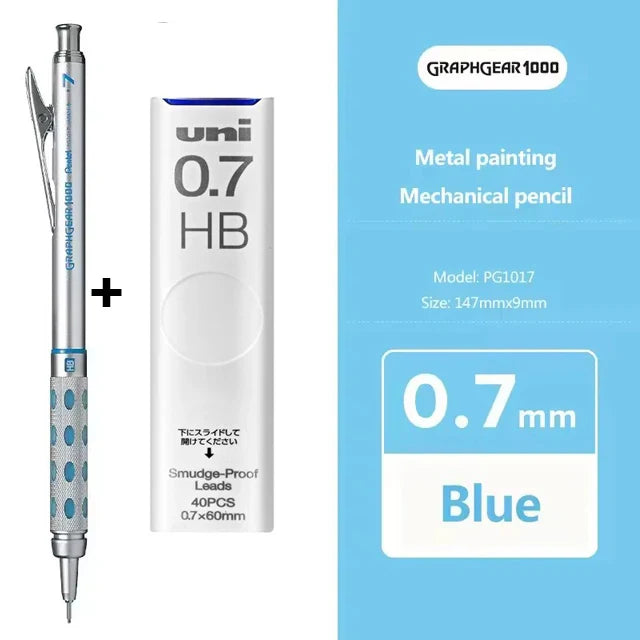 Pentel Graphgear 1000 Mechanical Pencil PG1000 – Low Center of Gravity Precision Drafting Pencil 0.3/0.5/0.7/0.9mm Art & Drawing Tool