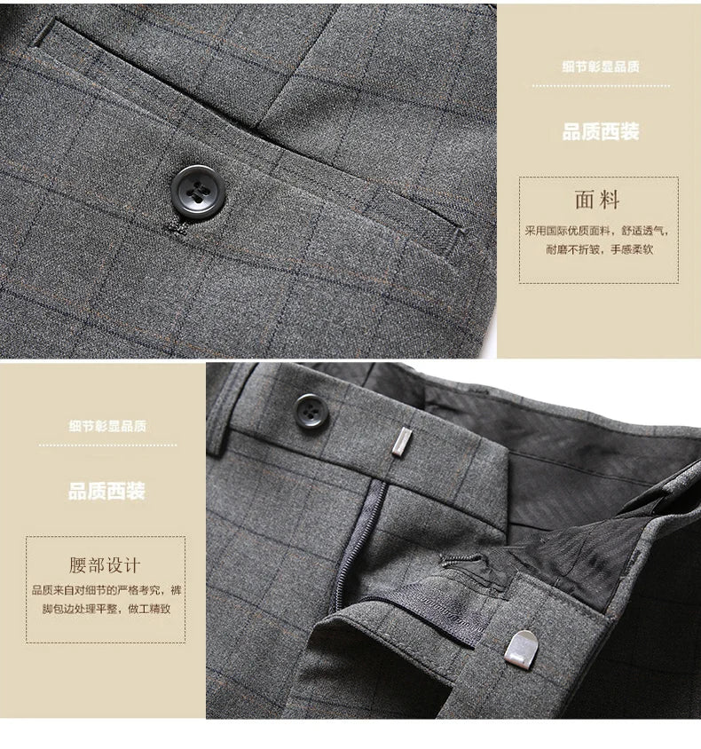 2023 Men’s Two-Button Wedding Suit — Korean Slim Fit Fashion Business Formal Two-Piece Set (Blazer + Trousers)