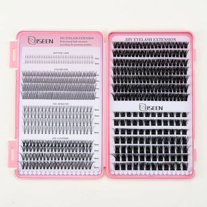 DIY Lash Extension Kit – Mix Individual Lash Clusters with Lash Bond & Seal, Includes Tweezers for Eyelash Extensions