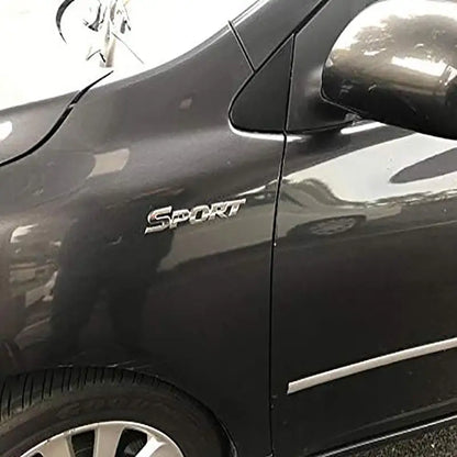 3D Chrome & Black Car Trunk Emblem – Metal Racing Sport Word Logo Sticker Badge for Vehicle Styling