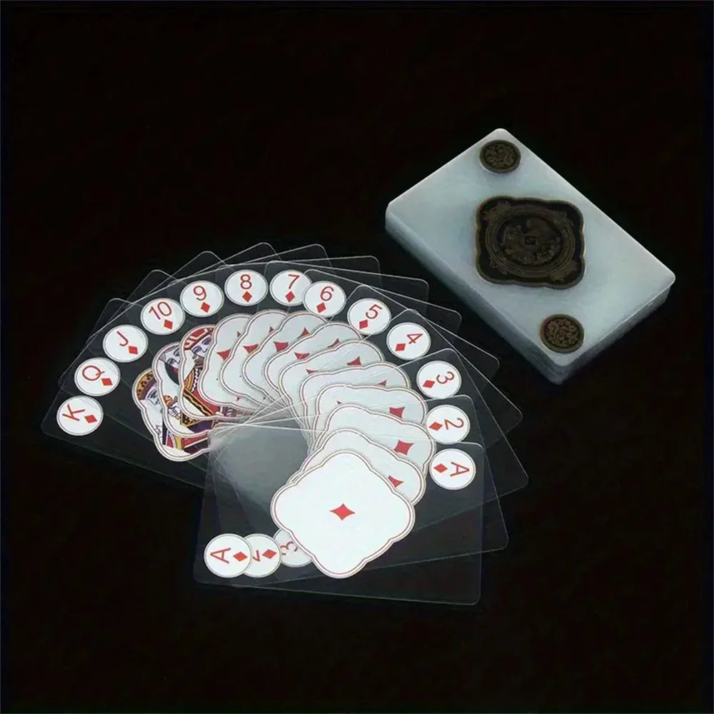Waterproof Transparent PVC Playing Cards Set — Durable Box for Poker, Blackjack & Euchre Games