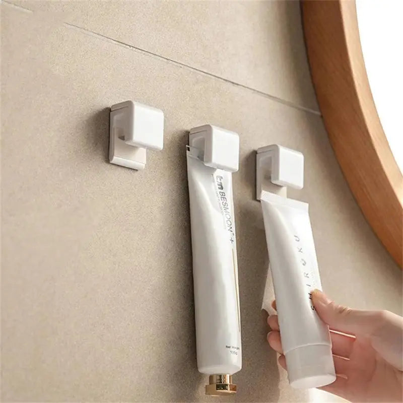 Wall-Mounted Toothbrush Holder Set - Punch-Free, Multiple Quantities (1/2/3/5/10pcs), Toothpaste Storage Rack Organizer, Bathroom Accessories