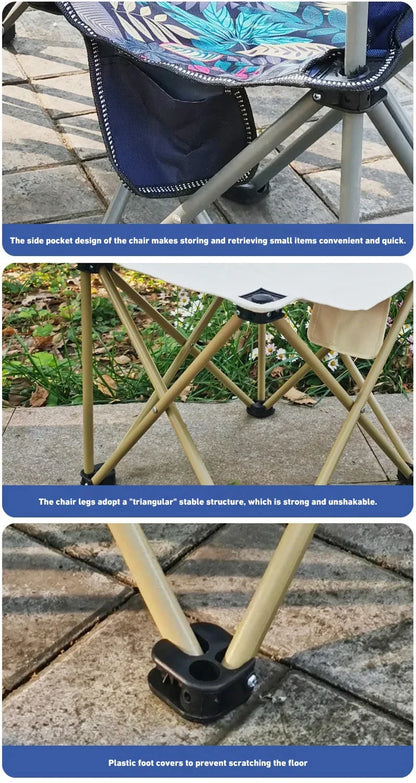 Outdoor Folding Chairs – Metal Camping & Fishing Chairs, Portable Hiking, Picnic, Beach, and Moon Sketching Stools for Tourists