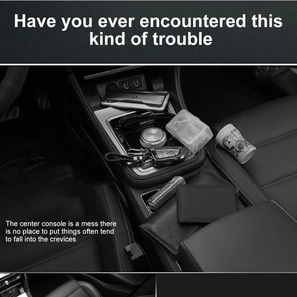 Car Crevice Storage Box with 2 USB Charger – LED Seat Gap Organizer, Phone, Bottle, and Cup Holder