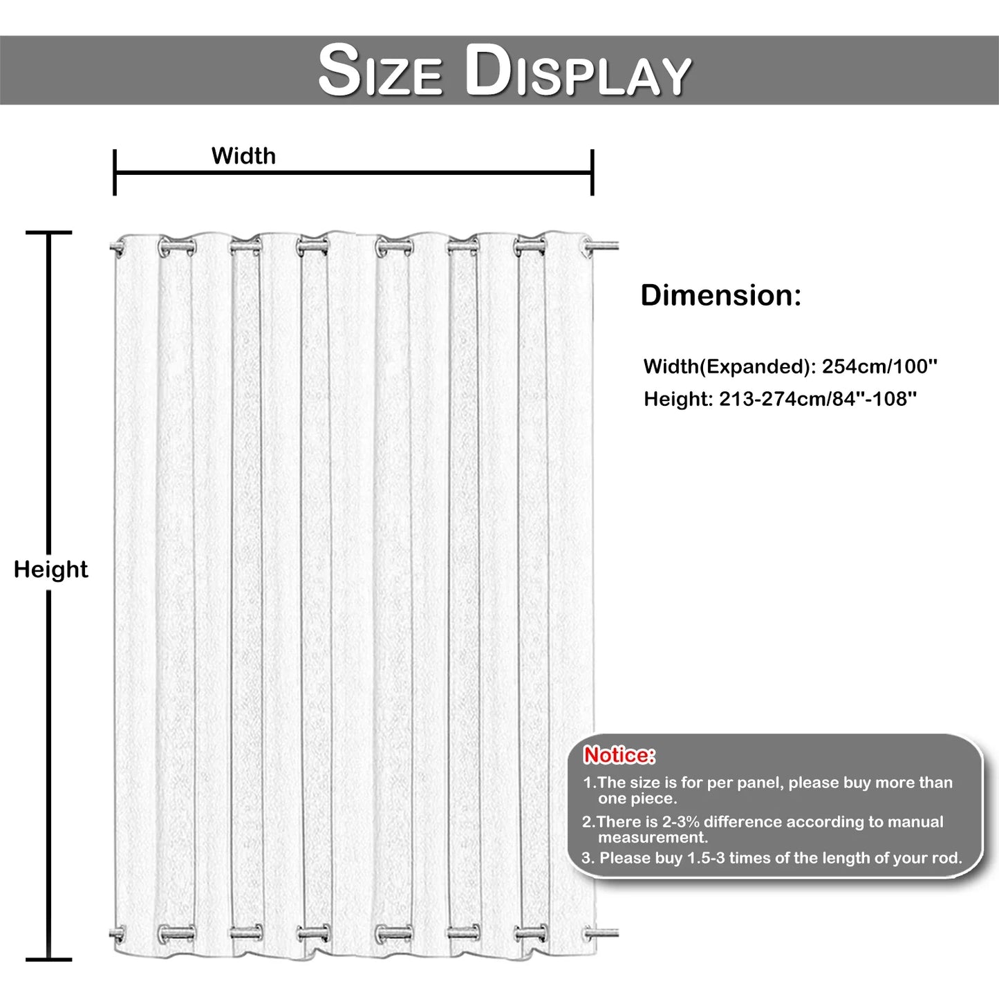 Extra Large Blackout Windproof Outdoor Curtains - Waterproof Patio Thermal Drapes with Eyelets & Grommets - Ideal for Garden Privacy