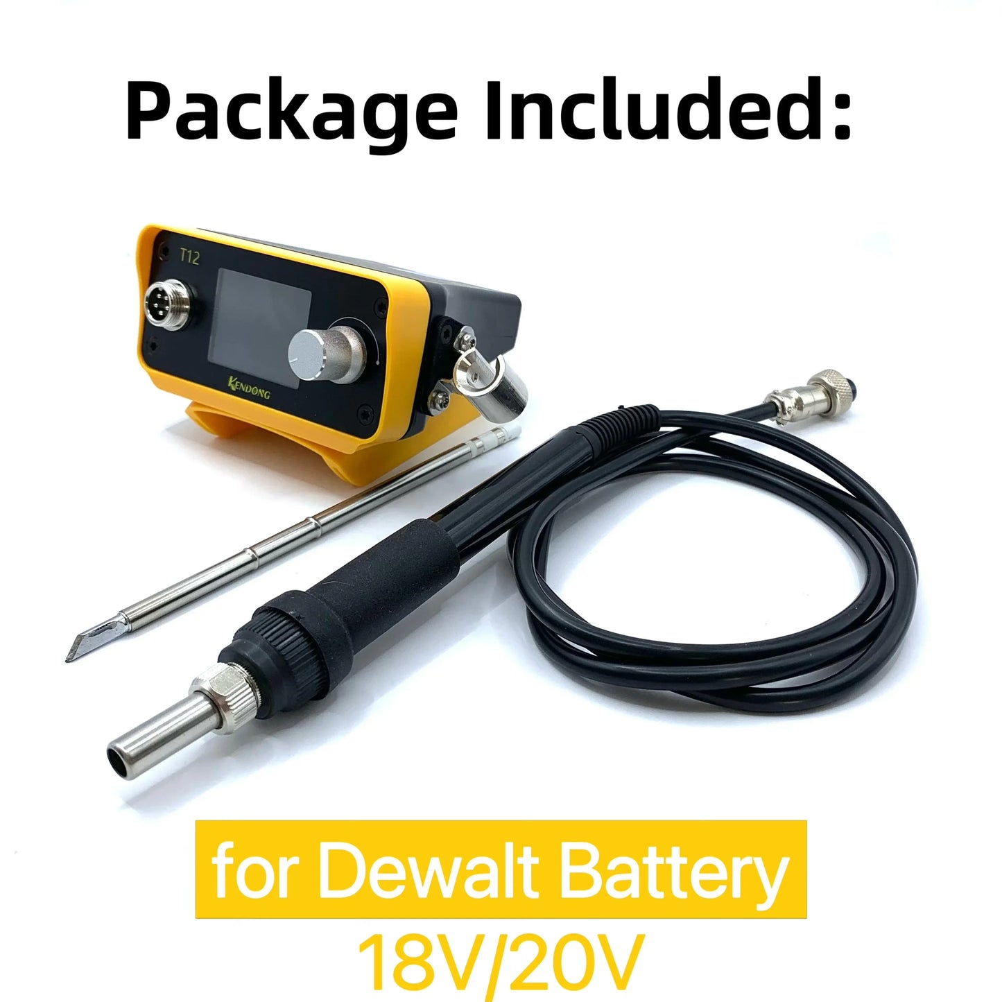 70W T12 Cordless Soldering Station – Soldering Iron for Dewalt, Makita, Milwaukee, Bosch 20V Max Li-ion Battery for DIY Repair