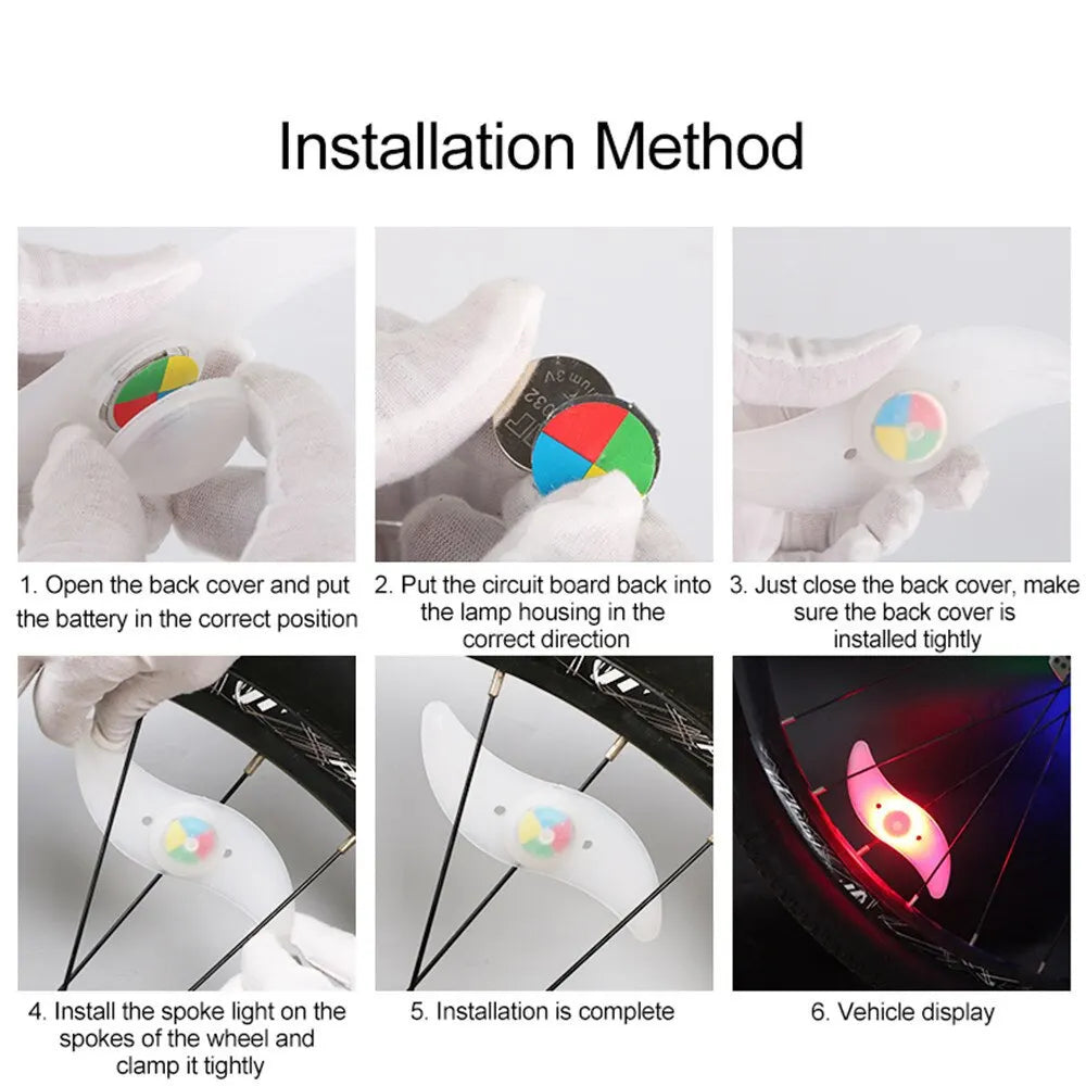 Colorful Bike Wheel Spoke Light | LED MTB Tire Flash Lights | Warning Cycling Lamp for Balance Bicycle