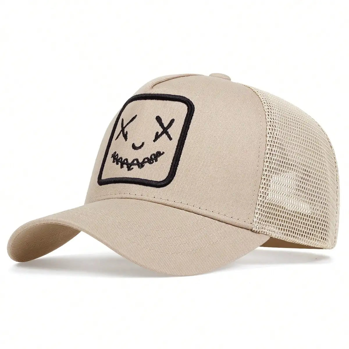 Ghost Face Embroidery Baseball Cap - Unisex Adjustable Mesh Hat for Spring Summer Outdoor Sun Protection