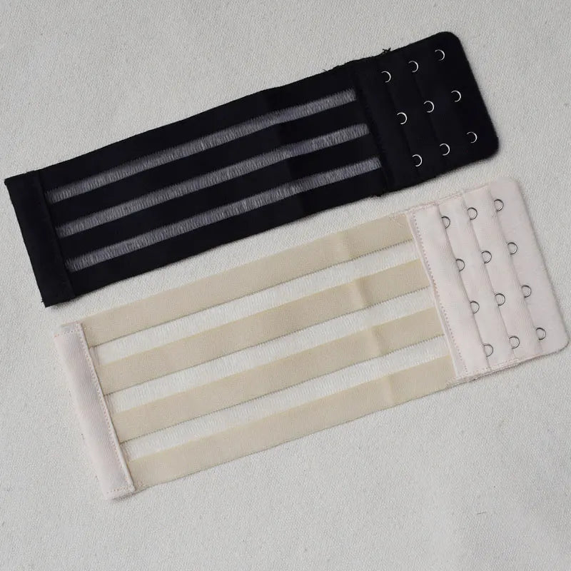 15cm/20cm Bra Extension Straps for Women – Elastic Adjustable Extenders with 3 or 4 Buckles & Hook Clips