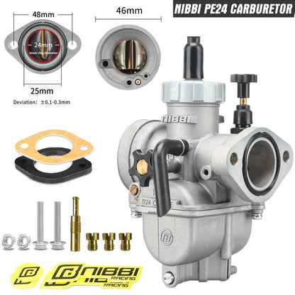 NIBBI PE Flange Carburetor for Motorcycle – 19mm-28mm 2T/4T GY6 Engine 100cc-250cc ATV Yamaha Pitbike Racing