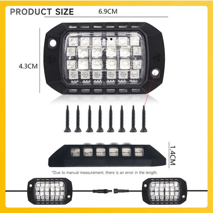 RGB 3D Lens Rock Lights – APP Remote Control LED Underglow for Offroad RZR, SUV, ATV, UTV, Jeep