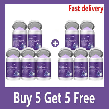 Teeth Restoration Mineral Powder — Enamel Strengthening & Whitening Dental Care Supplement