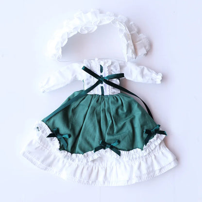 Blythe Doll Clothes – Wine Red & White Princess Dress with Lace for YMY, Licca, Azone OB24/OB27 Dolls