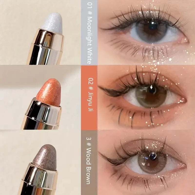 Double-Sided Eyeshadow Stick – Highlighter & Brightening Pen with Pearly Glitter & Matte Finish