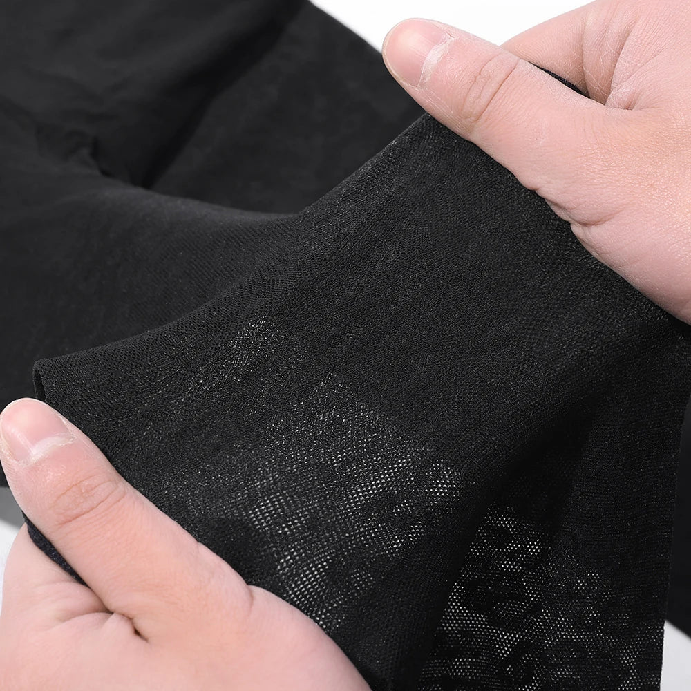 Women’s Sexy Sheer Pantyhose – Thin Transparent Gothic Black Leopard Pattern Tights, Seamless Vintage Stockings